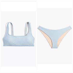 Madewell Balconette bikini and cheeky bottoms sz xl blue